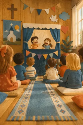 Cheerful Puppet Ministry in Church Hall