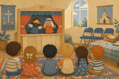 Puppet Ministry in a Bright Church Classroom