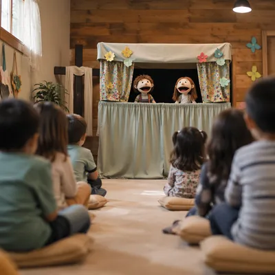 Cheerful Puppet Ministry in Church Hall
