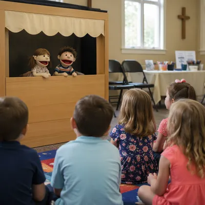 Puppet Ministry in Bright Church Classroom
