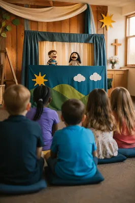 Cheerful Puppet Ministry in Church Fellowship Hall