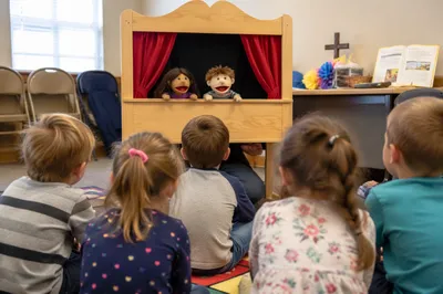 Puppet Ministry in Bright Church Classroom