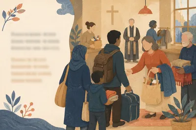 Welcoming Refugee Family in Church Community Hall