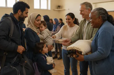 Refugee Family Welcomed in Church Hall