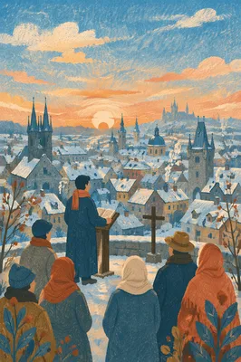 Winter Rooftop Worship Above Historic City