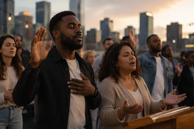 Rooftop Worship Service at Golden Hour