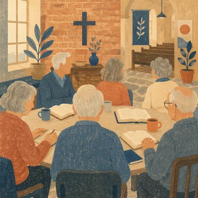 Senior Adults Bible Class in Fellowship Room