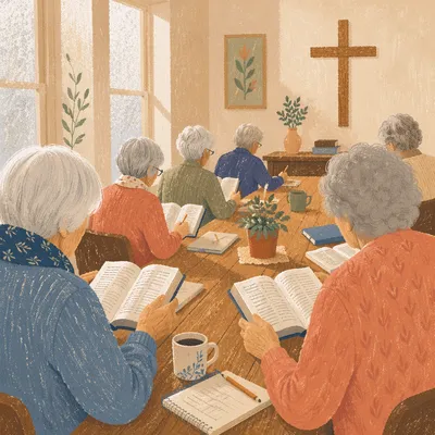 Senior Adults Bible Class in Fellowship Room