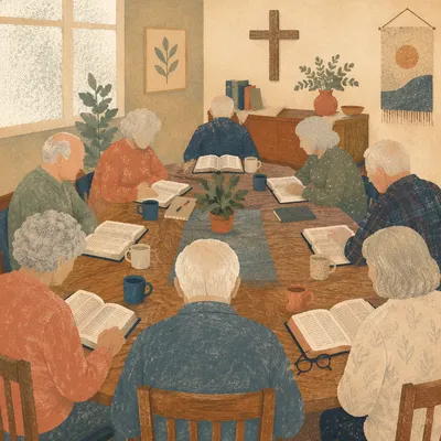 Senior Adults Bible Class in Fellowship Room