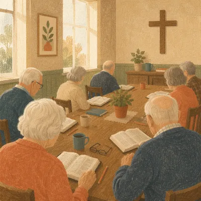 Senior Adults Bible Class in Fellowship Room