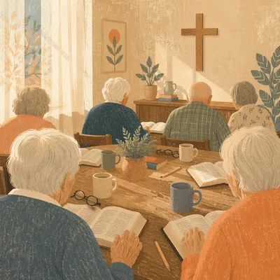 Senior Adults Bible Class in Fellowship Room