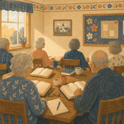 Senior Adults Bible Class in Fellowship Room