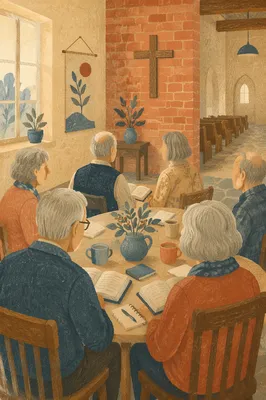 Senior Adults Bible Class in Church Fellowship Room