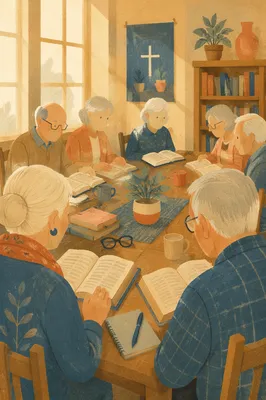 Senior Adults Bible Class in Morning Light