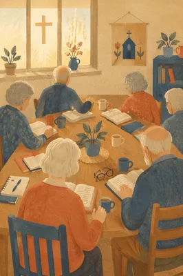 Senior Adults Bible Class in Fellowship Room