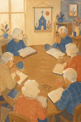 Senior Adults Bible Class Fellowship Scene