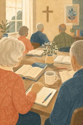 Senior Adults Bible Class in Fellowship Room