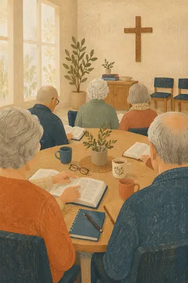 Senior Adults Bible Class in Fellowship Room