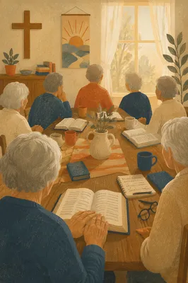 Senior Adults Bible Class in Fellowship Room