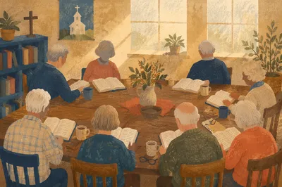 Senior Adults Bible Class in Fellowship Room