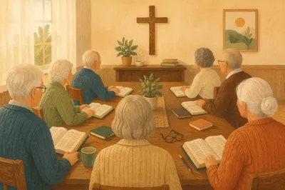 Senior Adults Bible Class in Fellowship Room