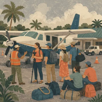 Mission Team Departure at Tropical Airport