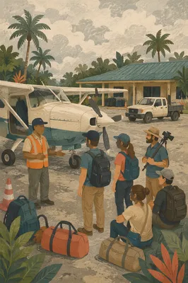 Mission Team Departure at Tropical Airport