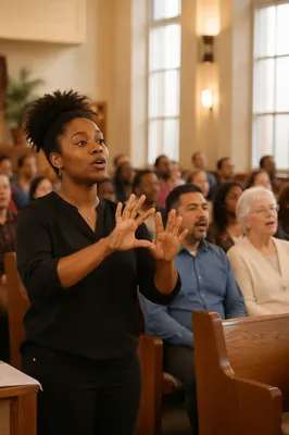 Sign Language Interpreter in Bright Sanctuary