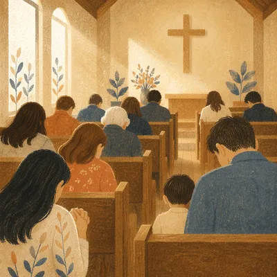 Silent Prayer in a Modest Church