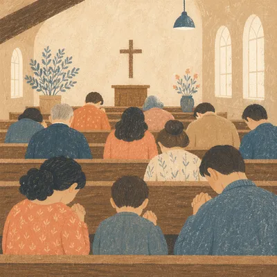 Silent Prayer in Chapel Congregation