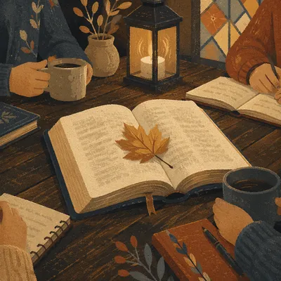 Open Bible at Intimate Small Group Study