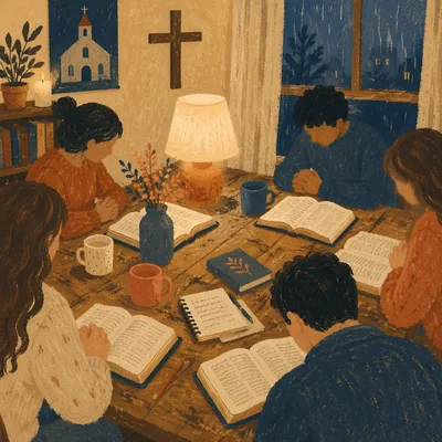 Cozy Small Group Bible Study Gathering