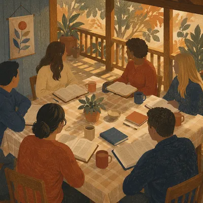 Small Group Bible Study on Community Patio
