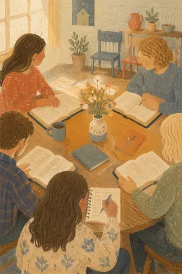 Warm Small Group Bible Study Table