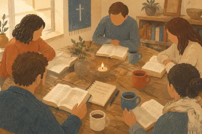 Warm Small Group Bible Study Table