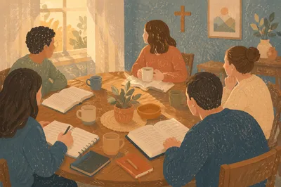 Warm Small Group Bible Study Table