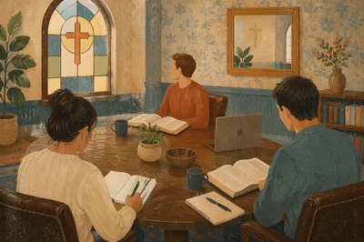 Small Group Bible Study in Chapel