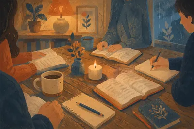 Cozy Small Group Bible Study Around Table