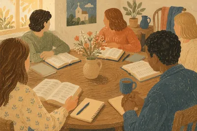Warm Small Group Bible Study Table