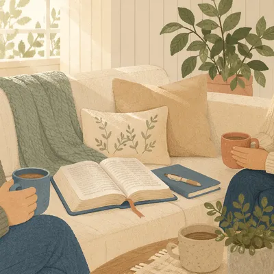 Cozy Small Group Bible Study Living Room