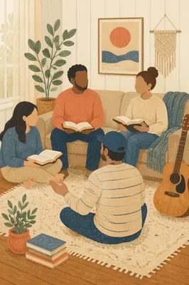 Cozy Small Group Bible Study Living Room