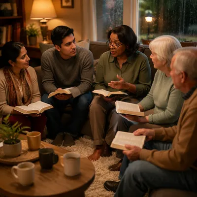 Cozy Small Group Bible Study Living Room