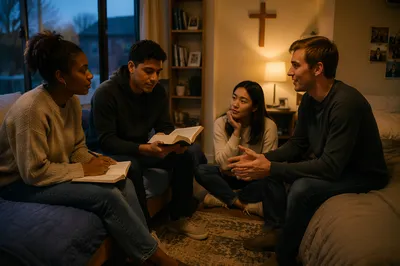 College Students Studying in Cozy Dorm Room