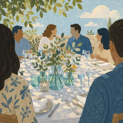 Outdoor Couples Small Group Dinner Fellowship