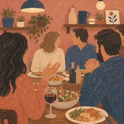 Warm Couples Small Group Dinner Fellowship