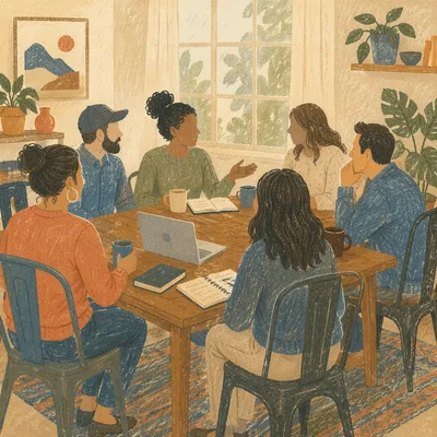 Welcoming Small Group Coffee Discussion Circle