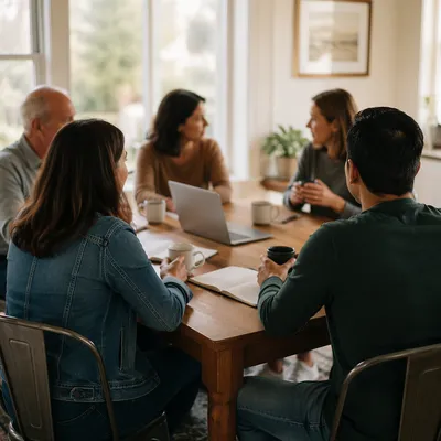 Welcoming Small Group Coffee Discussion Circle
