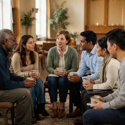 Church Small Group Coffee Discussion Circle
