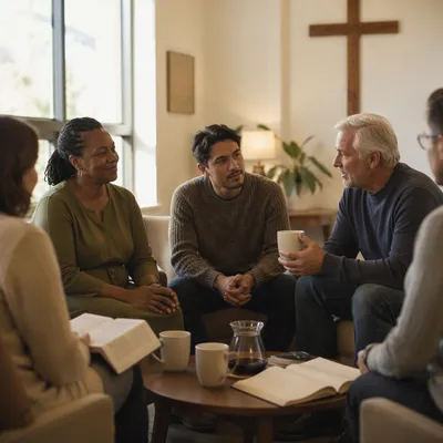 Small Discussion Circle in Bright Community Room
