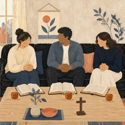 Diverse Small Group Bible Study Gathering